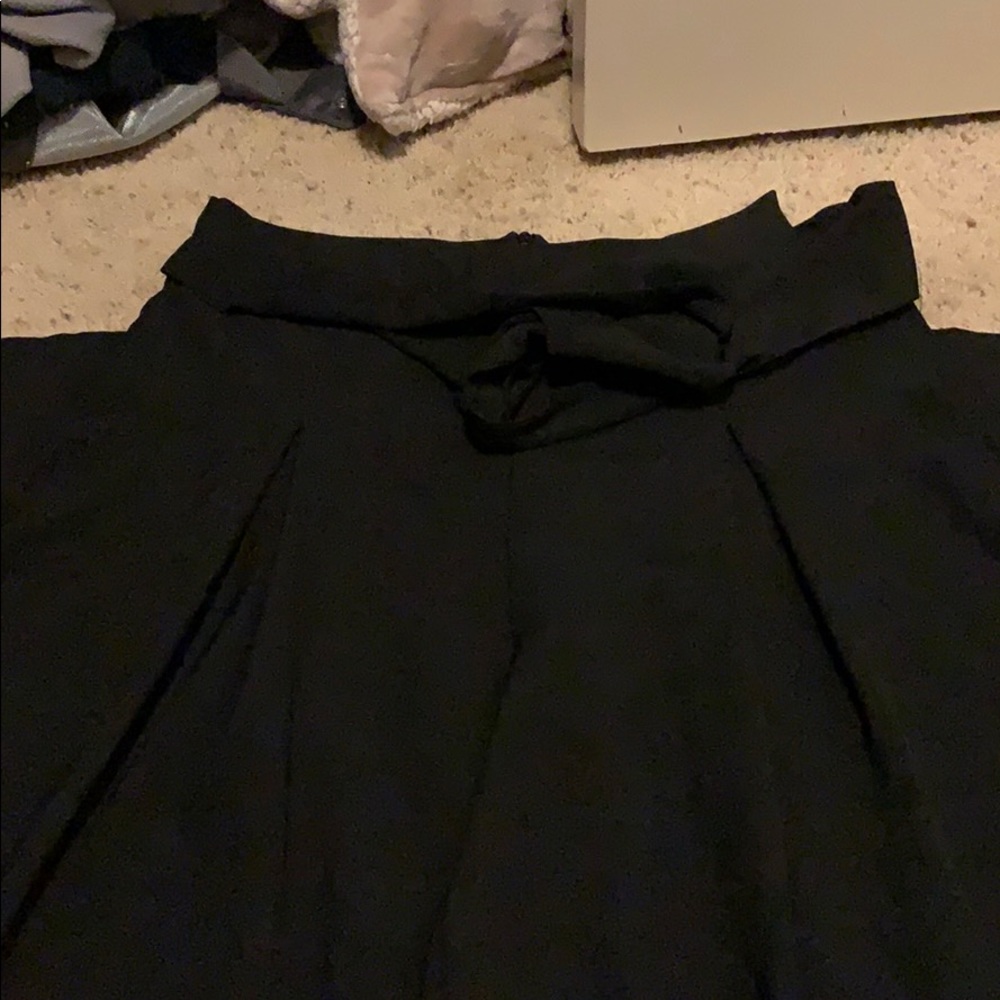 Black pleated dressy wide leg pants